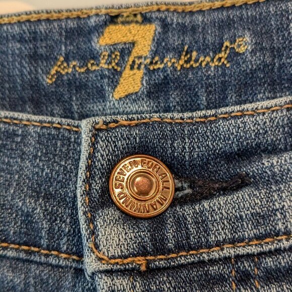 7 For All Mankind Jeans Women's 26 Blue Josefina Skinny Boyfriend Button-Fly - Picture 6 of 16